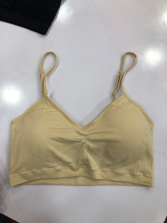 Girls Bra Fitness Top Seamless Stripe Yoga Bra Running Sports Gym Crop Top Student Female Push Up Bra Top for Small Size Cup