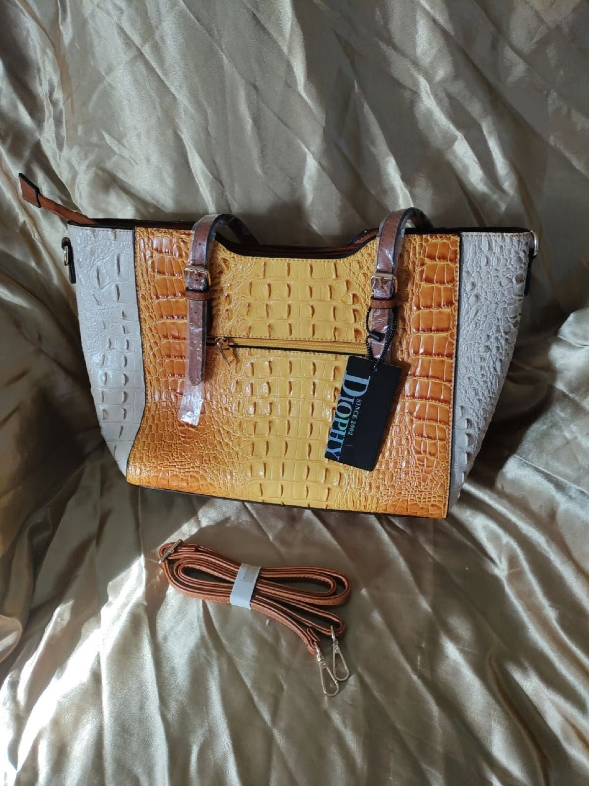 2025 Women's High-End Crossbody Tote Bag Light Luxury Western Crocodile Design Handheld Shoulder Two Straps Vintage High