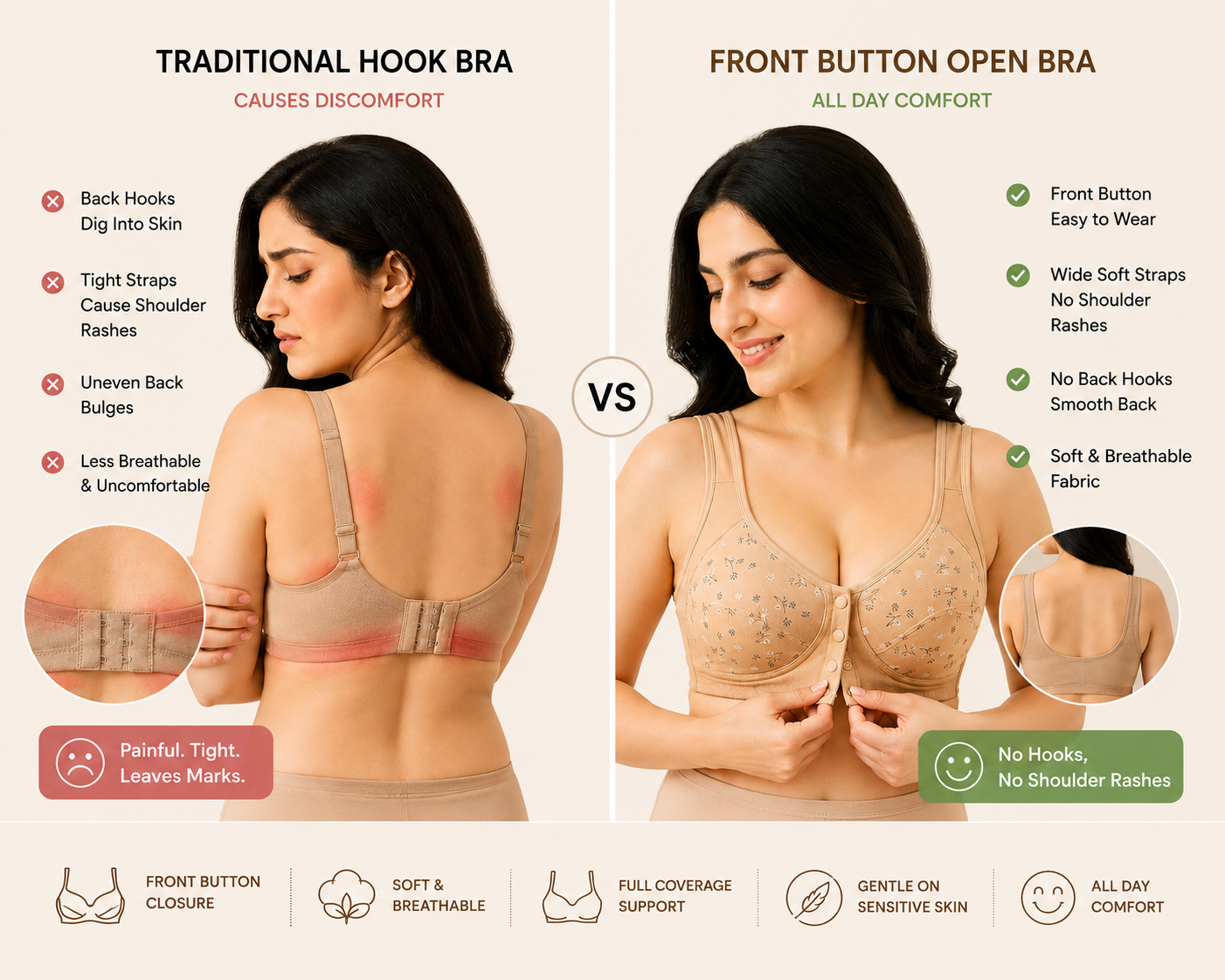 Front Open Comfort Bra – Natural Lift & Daily Support