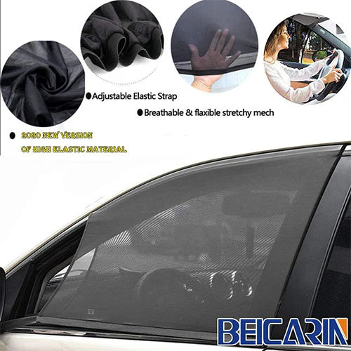 4-Pack Black Universal Car Side Window Sun Shades