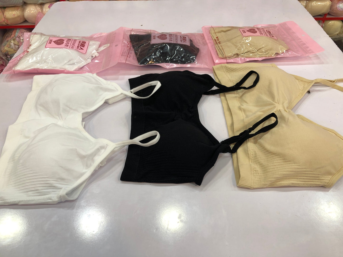 Girls Bra Fitness Top Seamless Stripe Yoga Bra Running Sports Gym Crop Top Student Female Push Up Bra Top for Small Size Cup