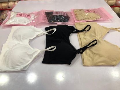 Girls Bra Fitness Top Seamless Stripe Yoga Bra Running Sports Gym Crop Top Student Female Push Up Bra Top for Small Size Cup