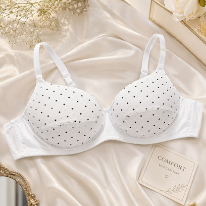 White Polka Dot Cotton Bra Pack of 4 and Pack of 6