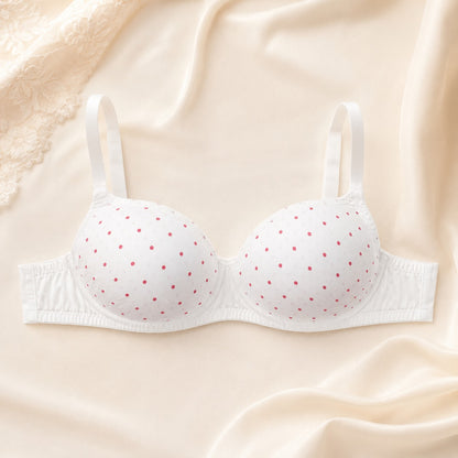 White Polka Dot Cotton Bra Pack of 4 and Pack of 6