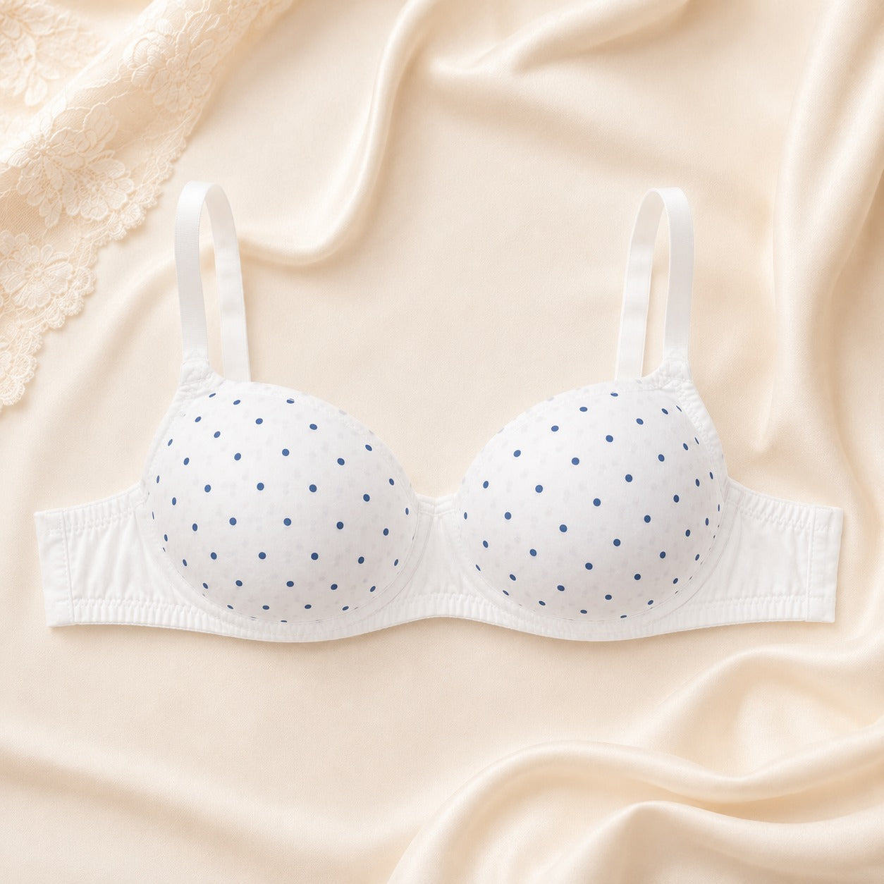White Polka Dot Cotton Bra Pack of 4 and Pack of 6