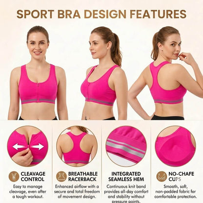 Front Zip Sports Bra