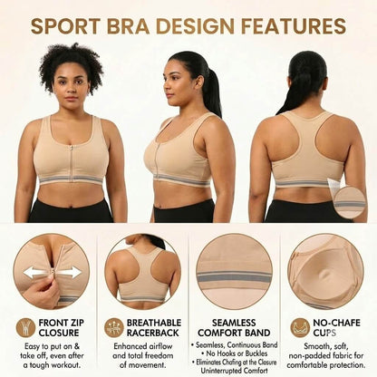Front Zip Sports Bra