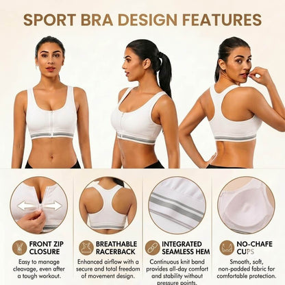 Front Zip Sports Bra