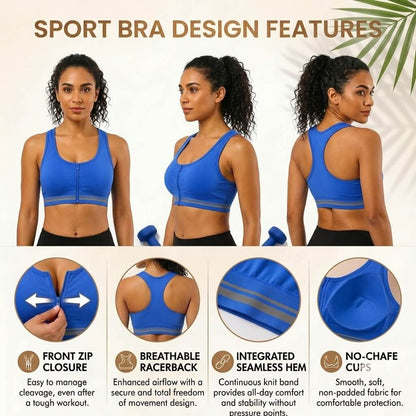 Front Zip Sports Bra