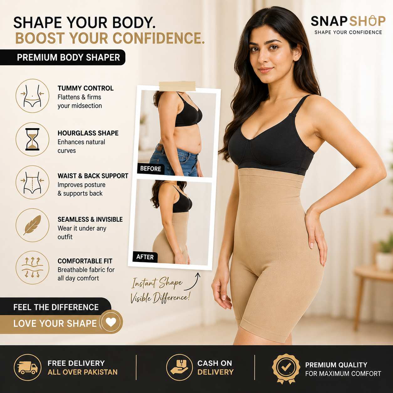 Seamless High Waist Body Shaper | Shapewear
