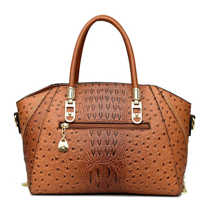 Women's Handbags and Purses, PU Leather Shoulder Bag, Crocodile Pattern, Top-Handle, Fashion Ladies Tote Bag